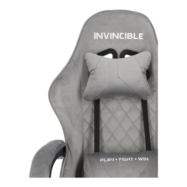 Ігрове крісло Hedo 100050 з висувною підставкою для ніг Сіре (5907184130125) - зображення 12