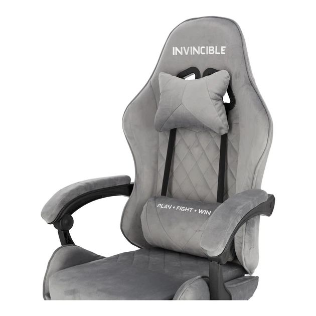 Ігрове крісло Hedo 100050 з висувною підставкою для ніг Сіре (5907184130125) - зображення 13