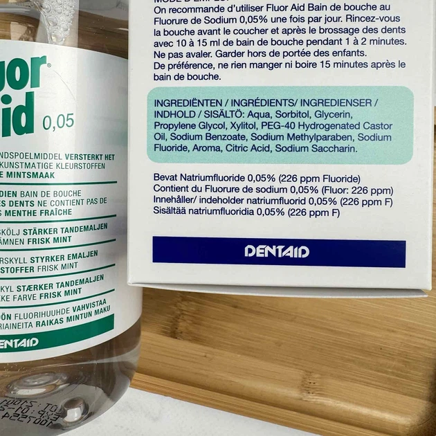 Ополаскиватель для рта FLUOR-AID 0.05% с фтором, без спирта, 500 мл – для детей от 6 лет и взрослых - изображение 2