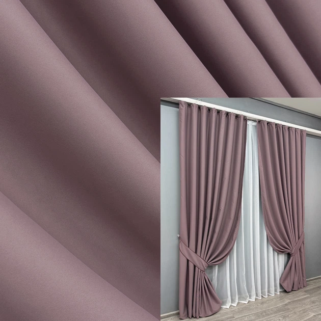 Комплект готовых штор VR-Textil Блэкаут Midnight № 1679ш Пудровый 100х290 см 2 шт (31-0095) - Фото 1 Комплект готовых штор VR-Textil Блэкаут Midnight № 1679ш Пудровый 100х290 см 2 шт (31-0095) - изображение 1
