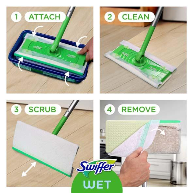 Швабра Swiffer и сменные серветки 8 сухих, 3 влажные - Фото 2 Швабра Swiffer и сменные серветки 8 сухих, 3 влажные - изображение 2