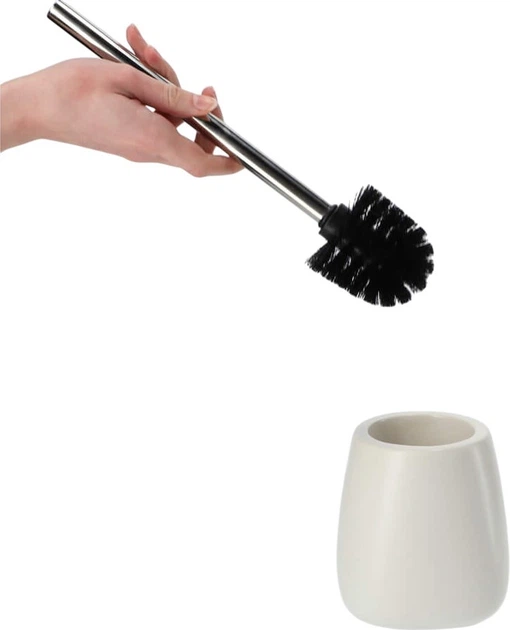 Szczotka do WC z pojemnikiem Kadax Palmi 36 cm Biała (K1776) - obraz 2