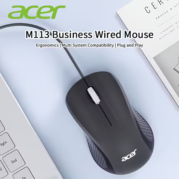 Мишка ігрова Acer M113 безшумна, миша для ноутбука чи комп'ютера дротова - зображення 5
