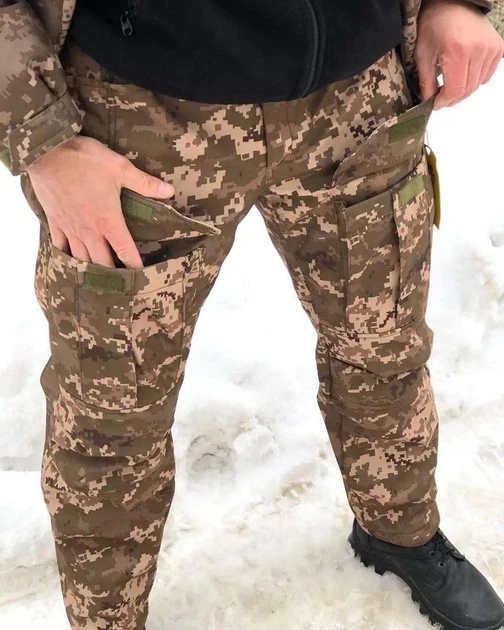 Тактичні Штани Viking SoftShell на флісі піксель розмір 5XL - изображение 4