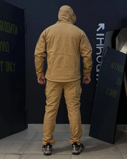 Костюм Qutdoor Equipment SoftShell на флісі Куртка + Штани койот розмір L - Фото 2 Костюм Qutdoor Equipment SoftShell на флісі Куртка + Штани койот розмір L - зображення 2