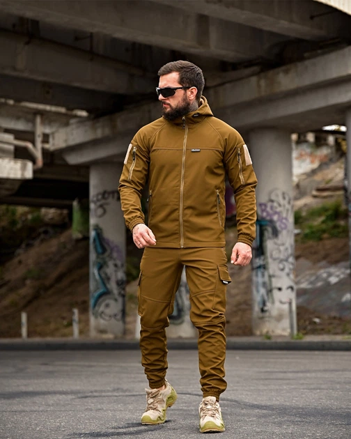 Костюм Oblivion Softshell Куртка на флісі + Штани койот розмір S - Фото 1 Костюм Oblivion Softshell Куртка на флісі + Штани койот розмір S - изображение 1