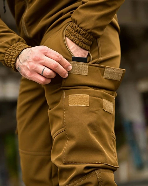 Костюм Oblivion Softshell Куртка на флісі + Штани койот розмір S - Фото 8 Костюм Oblivion Softshell Куртка на флісі + Штани койот розмір S - изображение 8