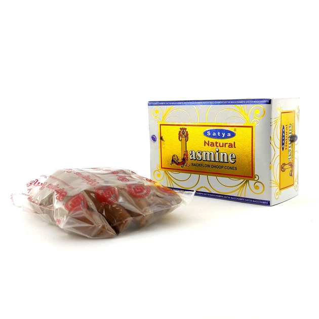 Благовония Natural Jasmine Backflow Cones Satya 24шт/уп. Арома-конусы с обратным потоком Жасмин (34977) - Фото 2 Благовония Natural Jasmine Backflow Cones Satya 24шт/уп. Арома-конусы с обратным потоком Жасмин (34977) - изображение 2