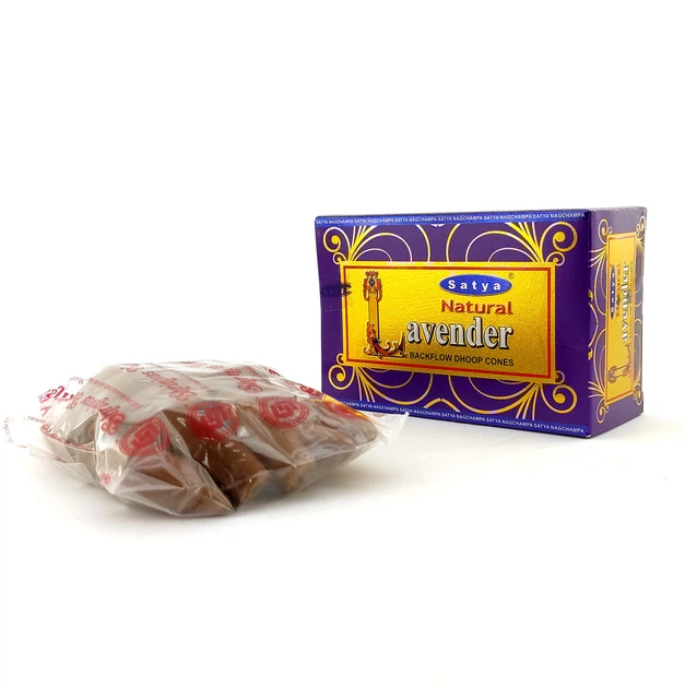 Благовония Natural Lavender Backflow Cones Satya 24шт/уп. Арома-конусы с обратным потоком Лаванда (34978) - Фото 3 Благовония Natural Lavender Backflow Cones Satya 24шт/уп. Арома-конусы с обратным потоком Лаванда (34978) - изображение 3