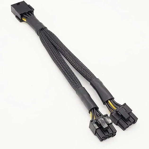 Переходник (сплиттер) 8pin PciEx to 2 x 8pin / 6 pin разветвитель PciEx black - изображение 2