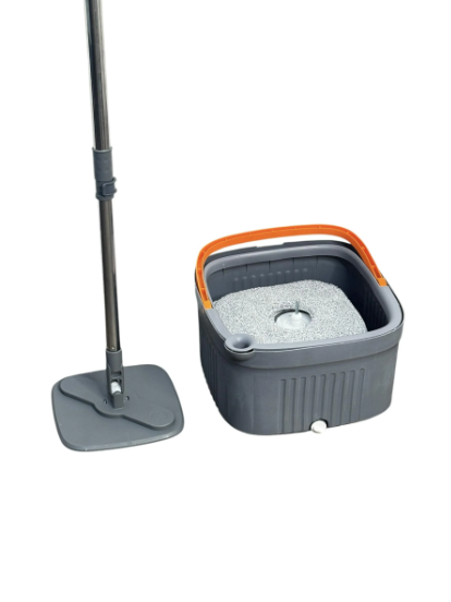 Комплект швабра з відром 6 л та двома мопами SmartMop SelfClean, сірого та помаранчевого кольору - зображення 14