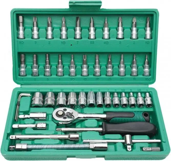 Универсальный ремонтный набор инструментов Piece Tool Set в ударопрочном компактном кейсе 46 предметов для авто и дома - изображение 2