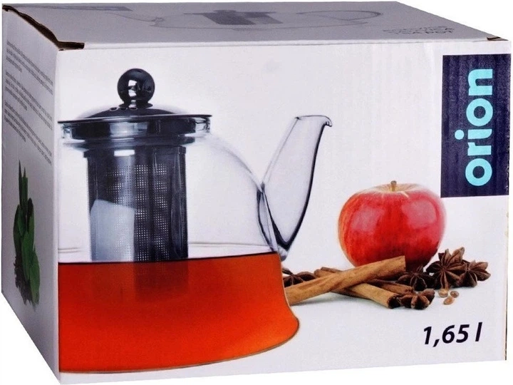 Dzbanek do herbaty Orion szklany z zaparzaczem żaroodporny Przezroczysty 1.65 l (8592381160012) - obraz 5