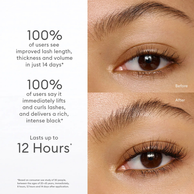 Тушь-сыворотка для объёма и удлинения ресниц Rose Inc Ultra-Black Lash Lift Serum Mascara mini 4.6 г - изображение 9