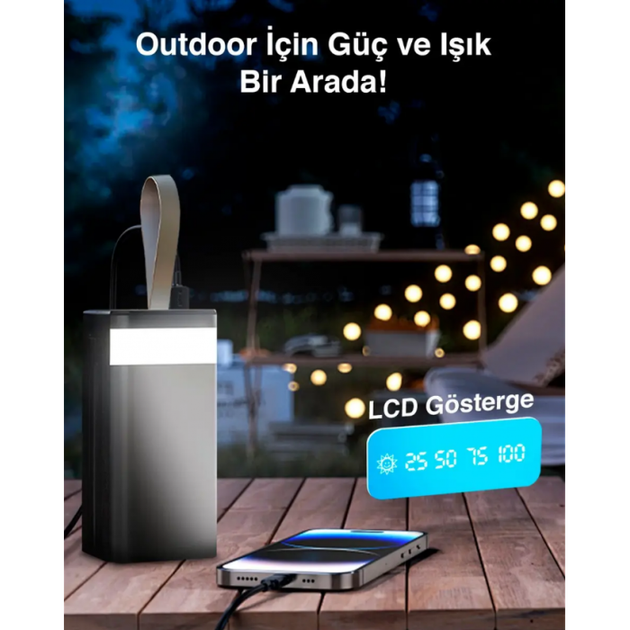 Зовнішній акумулятор Power bank 7GO GPW-01 50000mAh PD22,2W+QC3.0 Повербанк із сонячною батареєю швидка зарядка Чорний - Фото 4 Зовнішній акумулятор Power bank 7GO GPW-01 50000mAh PD22,2W+QC3.0 Повербанк із сонячною батареєю швидка зарядка Чорний - зображення 4