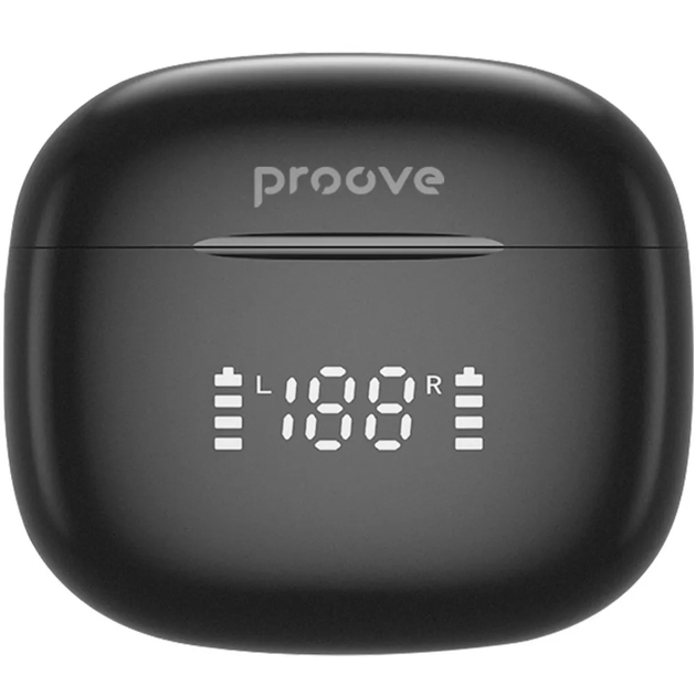 Бездротові навушники Proove Digital TWS Чорні Bluetooth 5.4 з сенсорним керуванням та зарядним кейсом з дисплеєм - зображення 4