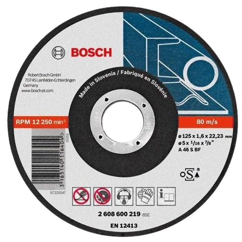 Відрізне коло по металу Bosch 125 x 1.6 мм відповідає вимогам безпеки EN 12413 (2608600219) - Фото 1 Відрізне коло по металу Bosch 125 x 1.6 мм відповідає вимогам безпеки EN 12413 (2608600219) - изображение 1