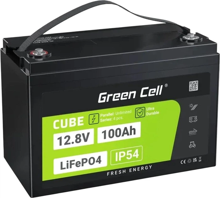 Akumulator Green Cell LiFePO4 12.8V 100Ah (LFPGC12V100AH) - obraz 2