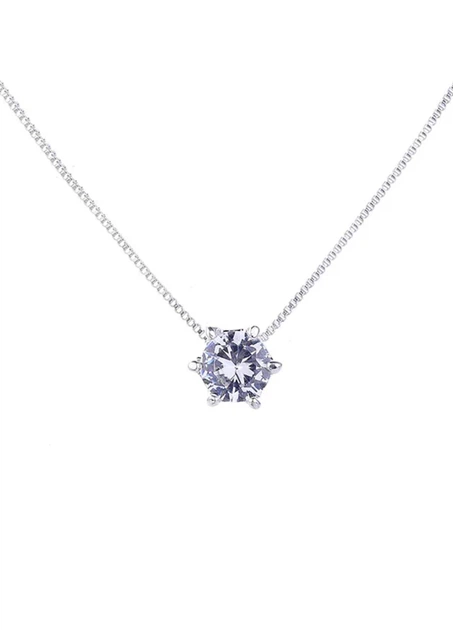 Цепочка женская с прозрачным кулоном камешом в оправе Fashion Jewelry Серебристая 15390 - Фото 2 Цепочка женская с прозрачным кулоном камешом в оправе Fashion Jewelry Серебристая 15390 - изображение 2