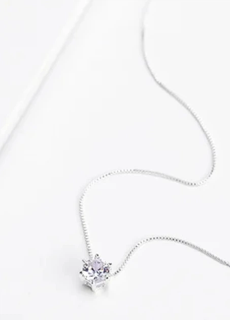 Цепочка женская с прозрачным кулоном камешом в оправе Fashion Jewelry Серебристая 15390 - Фото 6 Цепочка женская с прозрачным кулоном камешом в оправе Fashion Jewelry Серебристая 15390 - изображение 6
