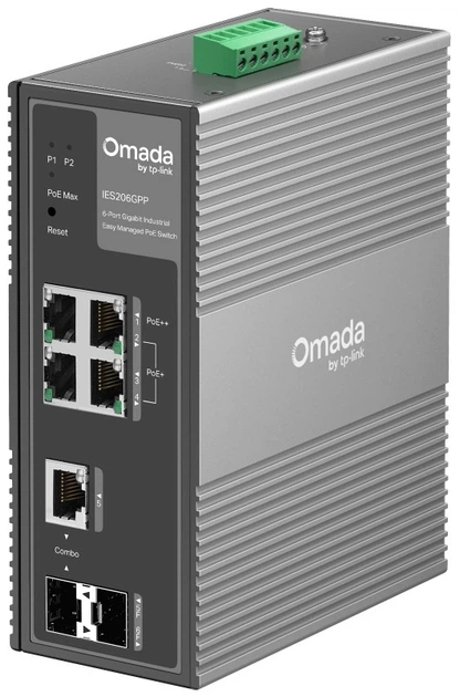 Промисловий комутатор IES206GPP 4xGE (PoE), 120W, 1xGE/SFP, 1xSFP WebSmart TP-Link (teh0018291) - Фото 1 Промисловий комутатор IES206GPP 4xGE (PoE), 120W, 1xGE/SFP, 1xSFP WebSmart TP-Link (teh0018291) - зображення 1