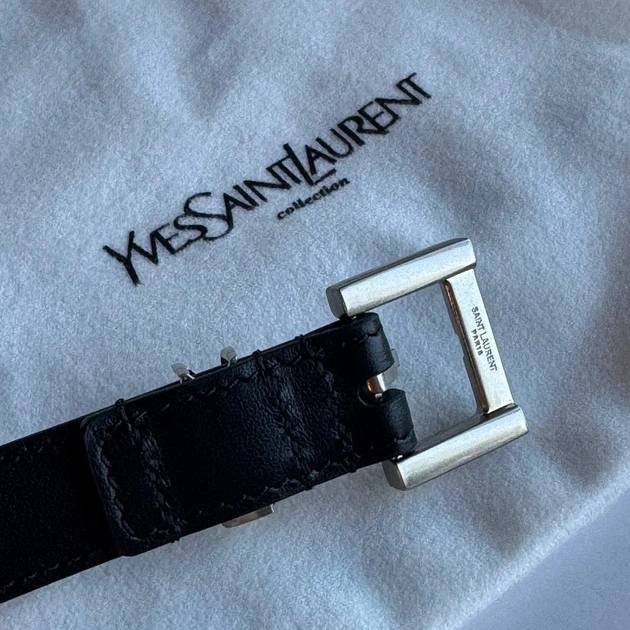 Yves Saint Laurent (YSL) стильный ремень из натуральной телячьей кожи 2см/95см - изображение 2