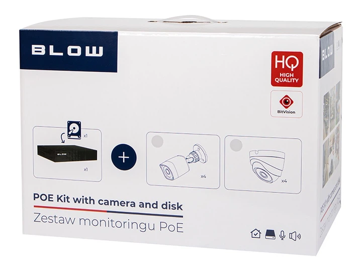 Zestaw monitoringu PoE Blow 78-671 1TB BL-KI5T4/PoE/1TB 4 x 5MP (5900804144465) - obraz 5