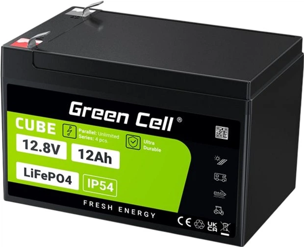 Akumulator Green Cell LiFePO4 12.8V 12Ah (LFPGC12V12AH) - obraz 3