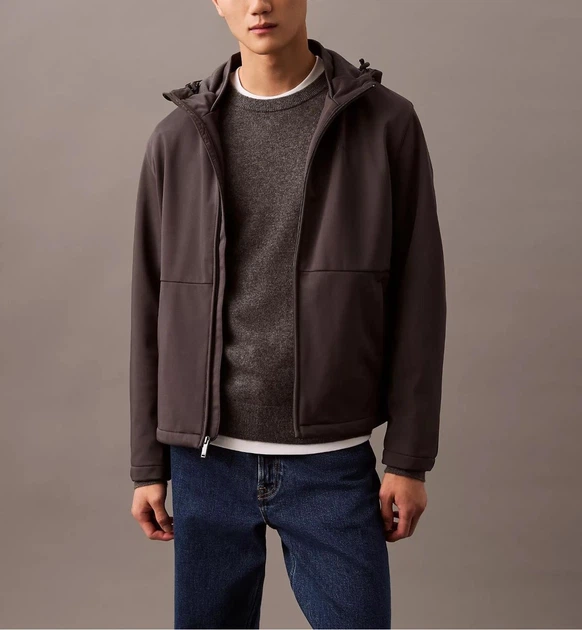 Мужская куртка Calvin Klein из мягкой ткани S темно-серая - Фото 1 Мужская куртка Calvin Klein из мягкой ткани S темно-серая - изображение 1