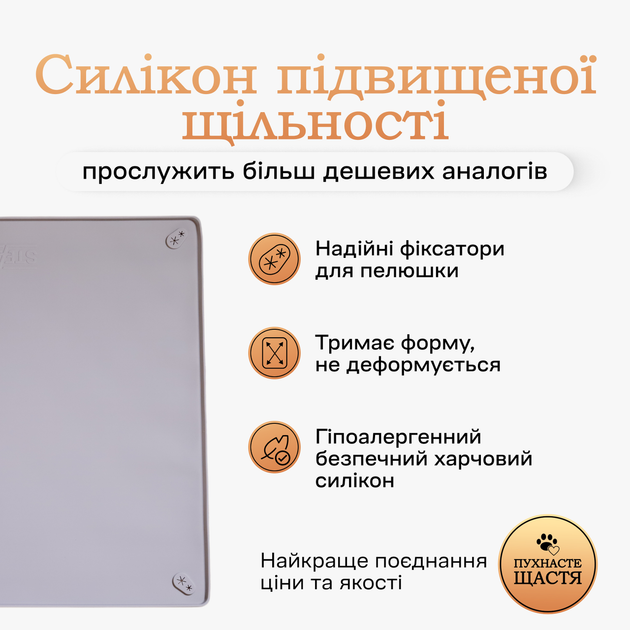 Силиконовый туалет лоток для собак под пеленку 60х60 Dongguan Wenfeng Пушистое Счастье 62х62 серый - изображение 7