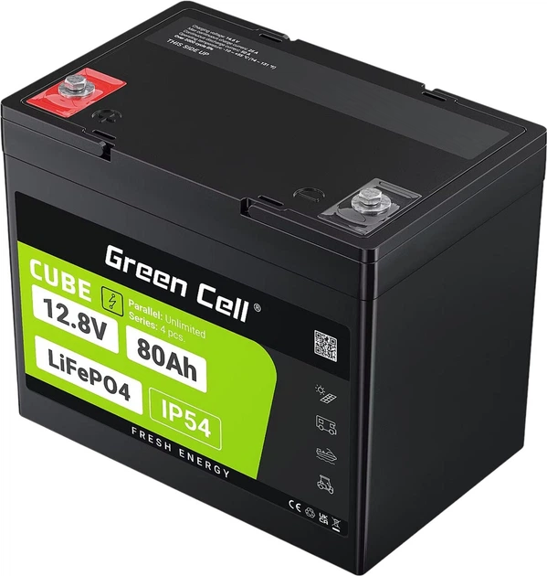 Akumulator Green Cell LiFePO4 12.8V 80Ah (LFPGC12V80AH) - obraz 4