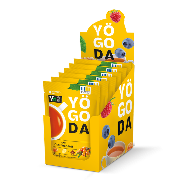 Чай «Обліпиховий» YOGODA З медом 6шт х 50г ШоуБокс 002883 - зображення 3