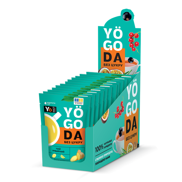 Чай «Імбирний» YOGODA Без цукру 12шт х 40г ШоуБокс 002850 - изображение 3