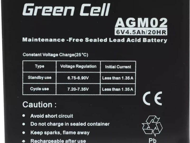 Akumulator Green Cell AGM 6V 4.5Ah (5902701411480) - obraz 5