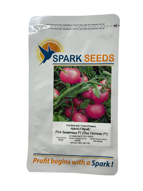 Насіння томату Пінк Світнес F1 Spark Seeds( власне фасування) 10 шт/уп - Фото 2 Насіння томату Пінк Світнес F1 Spark Seeds( власне фасування) 10 шт/уп - изображение 2