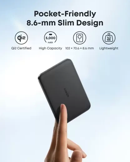 Повербанк Anker Nano Power Bank MagGo Slim Qi2.1 5000 mAh 15W