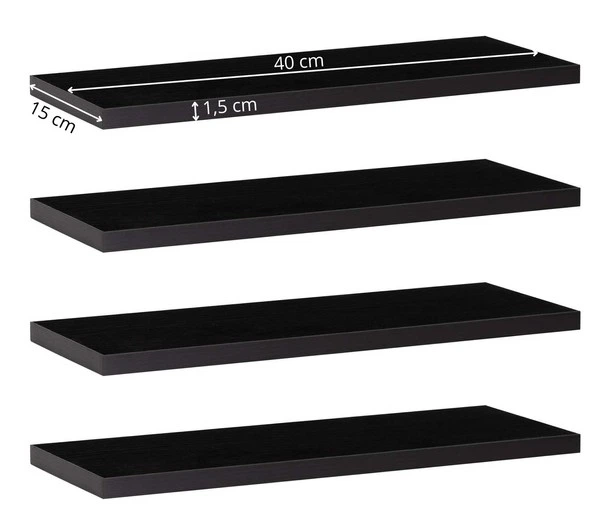 Настінні полиці SPRINGOS HF0053 4 штуки Чорні (5908455306799) - зображення 7