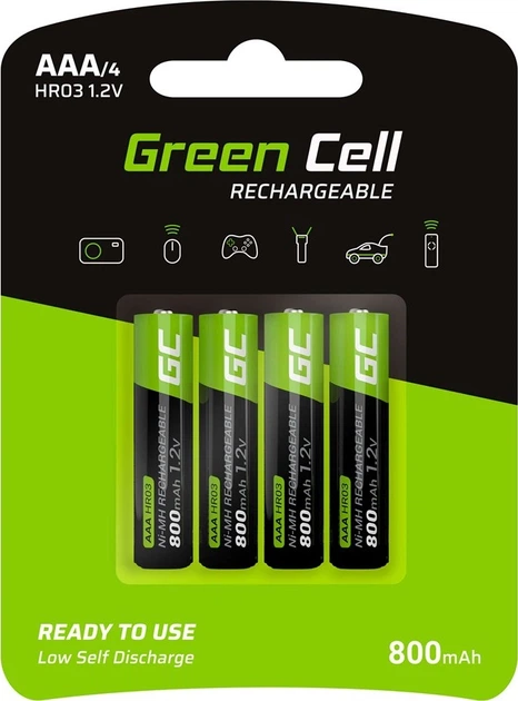 Akumulatorki Greencell Ni-MH AAA 800 mAh 4 szt. (5903317225843) - obraz 3