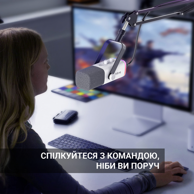 Микрофон динамический Fifine AM8TW USB/XLR White - изображение 11