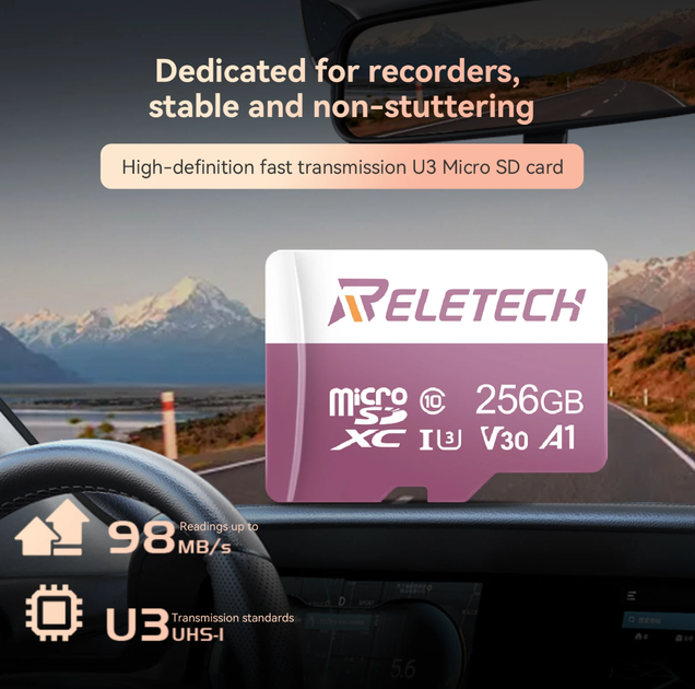 Карта памяти TF microSDXC Reletech U3 A1 V30 Class 10 на 256GB - изображение 4