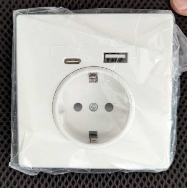 Настенная розетка Wallpad с USB и Type-C 220В Белая - Фото 7 Настенная розетка Wallpad с USB и Type-C 220В Белая - изображение 7