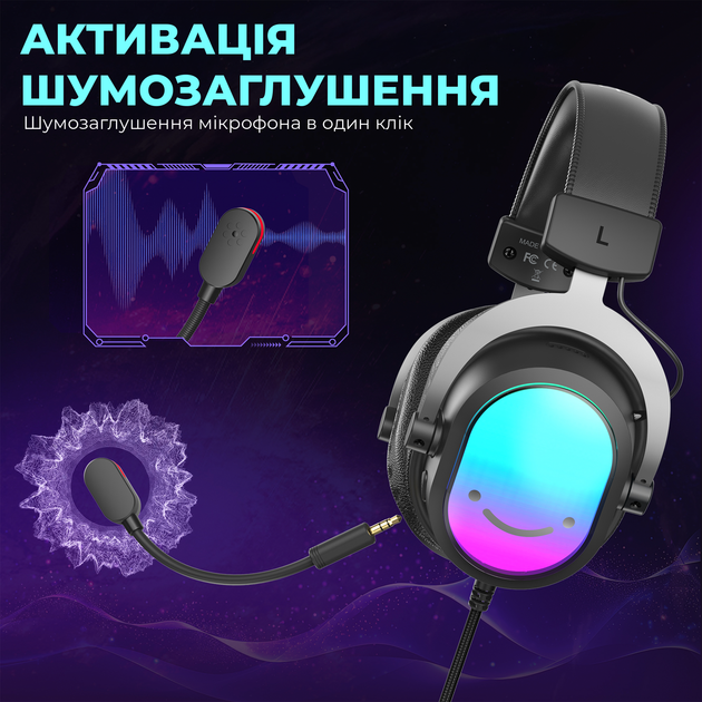 Навушники Fifine H16 7.1 RGB Black - Фото 9 Навушники Fifine H16 7.1 RGB Black - зображення 9