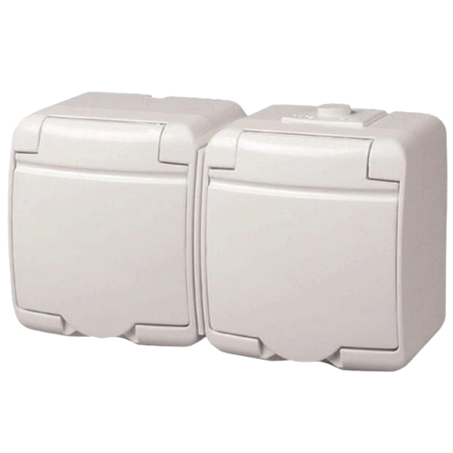 Розетка з кришкою 2-на ETI Hermetics 4668019 IP54 16 А Білий - Фото 1 Розетка з кришкою 2-на ETI Hermetics 4668019 IP54 16 А Білий - зображення 1