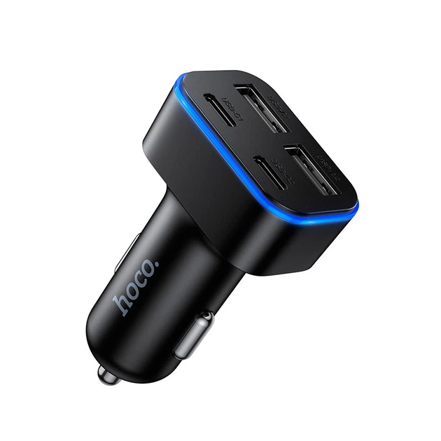 Автомобільний зарядний пристрій Hoco Z63 Barry f6-port Car charger 3A 15W Black - изображение 2