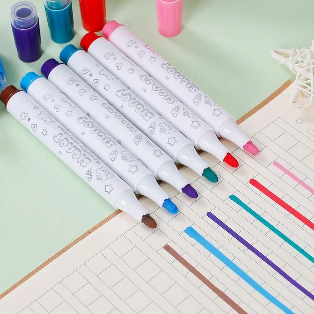 Набор акварельных маркеров Water Color Pen для рисования скетчинга и художественного творчества 24 цвета в удобном белом ведре для хранения инструментов художника профессиональный художественный комплект для рисования на бумаге для скетчей - изображение 3