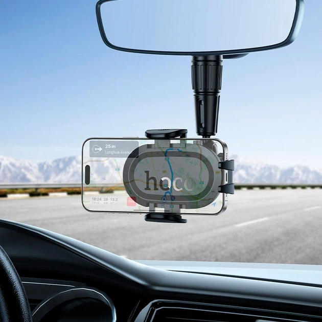Тримач HOCO Rally ultra-thin car holder (rear view mirror) H88 |4.5-7"| - изображение 2