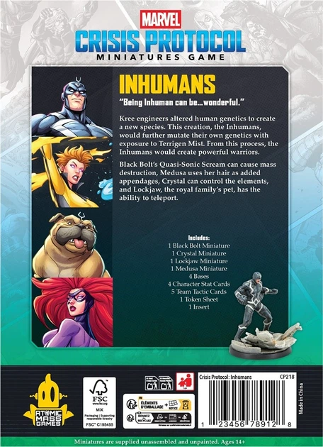 Доповнення до настільноЇ гри Atomic Mass Games Marvel: Crisis Protocol - Inhumans - Affiliation Pack (міжнародне видання) (841333130572) - зображення 4