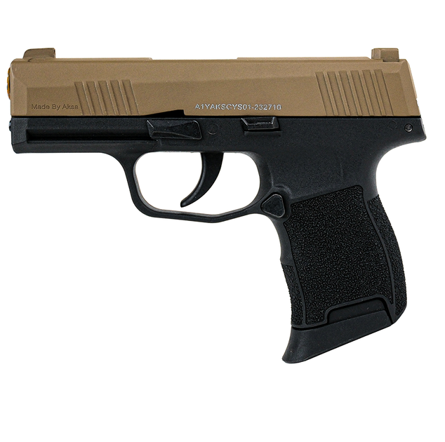 Шумовий сигнальний пістолет Aksa Arms AK21 CC-02 калібр 9 мм PAK (Sig Sauer P365) Black/Tan - зображення 2