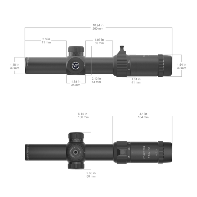 Прицел оптический Vector Optics Forester 1-5x24 (30 мм) подсветка SFP VFD-2 GenII SCOC-03II - изображение 8