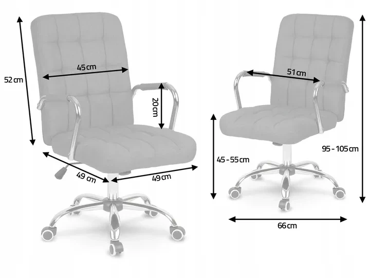 Fotel biurowy Sofotel 2433 Benton materiałowy Szary (5902854519163) - obraz 4